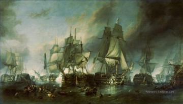 sauvant par dessus bord dans la bataille de mer Peinture à l'huile